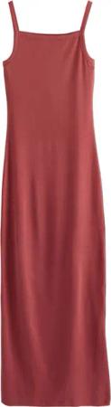 Next Trägerkleid Geripptes Maxikleid mit schmalen