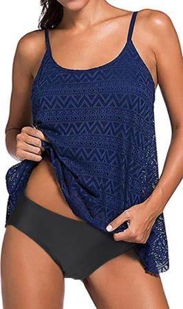 Badekönig Tankini Set im Häckellook Bauch