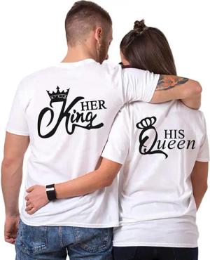 Couples Shop Print-Shirt Her King &