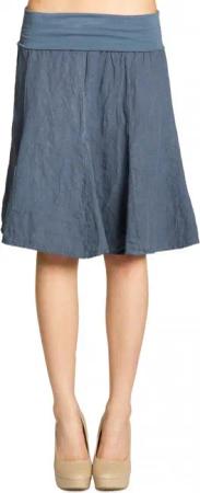 Caspar Faltenrock RO014 Damen Midi Leinenrock