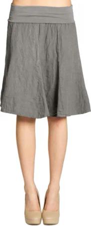 Caspar Faltenrock RO014 Damen Midi Leinenrock