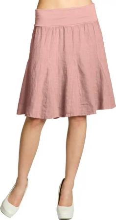 Caspar Faltenrock RO014 Damen Midi Leinenrock