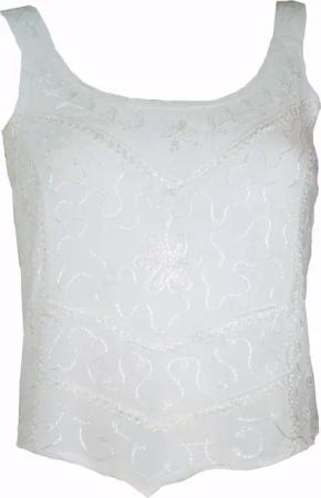 Guru-Shop T-Shirt Besticktes Top Boho chic,
