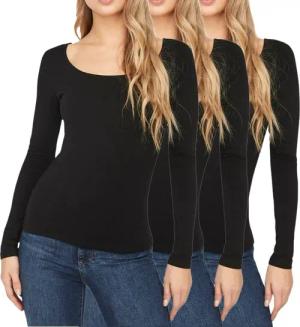 Vero Moda Langarmshirt (3er-Pack) Basic U-Neck