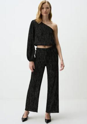 Jimmy Key Strickhose Schicke Schwarze Hose