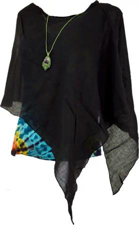 Guru-Shop Langjacke Lagenlook Poncho, leichter Poncho,
