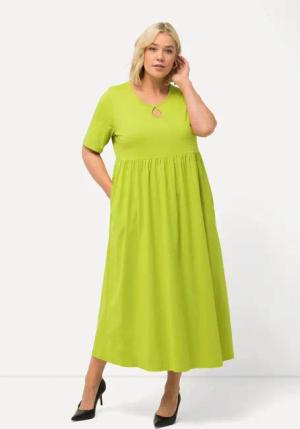 Ulla Popken Maxikleid Jerseykleid A-Linie Rundhals