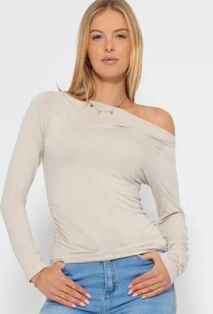 SASSYCLASSY Longshirt Langarmshirt Damen mit U-Boot