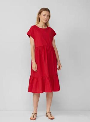 s.Oliver Maxikleid Stufenkleid im Relaxed Fit