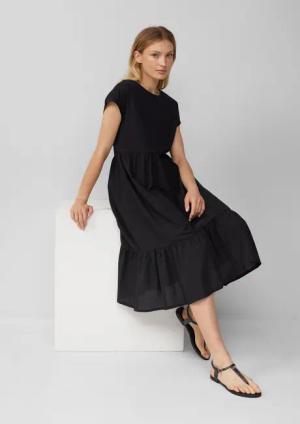 s.Oliver Maxikleid Stufenkleid im Relaxed Fit
