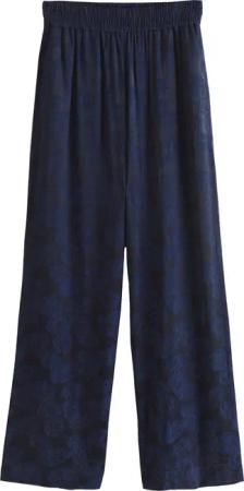 Next Palazzohose Satin-Jacquardhose mit weitem Beinschnitt