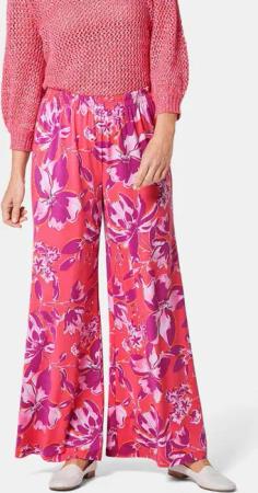 GOLDNER Stoffhose Palazzo-Hose mit sommerlichem Druck