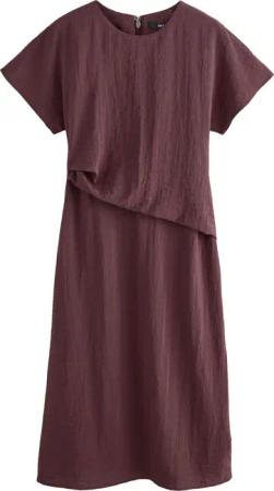 Next Midikleid Kurzärmeiges Midikleid mit Drapierung