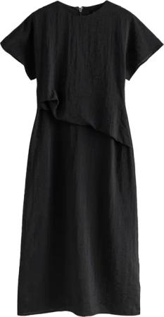 Next Midikleid Kurzärmeiges Midikleid mit Drapierung