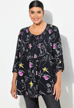 Ulla Popken Druckbluse Smok-Bluse