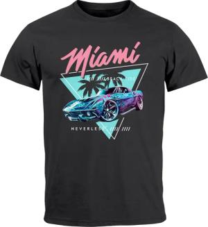 Neverless Print-Shirt Herren T-Shirt Bedruckt Miami