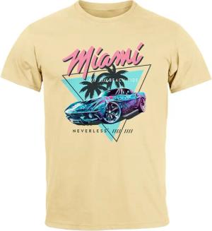 Neverless Print-Shirt Herren T-Shirt Bedruckt Miami