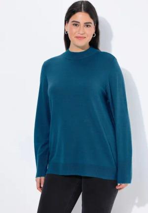 Ulla Popken Strickpullover Pullover Stehkragen Langarm