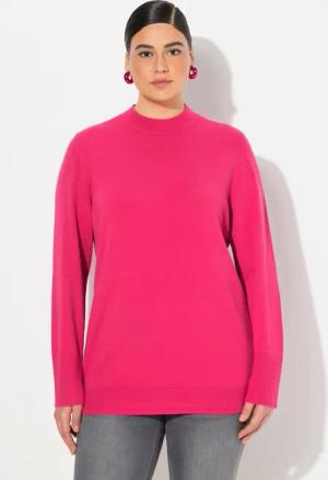 Ulla Popken Strickpullover Pullover Stehkragen Langarm