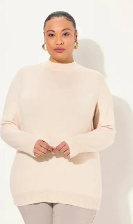 Ulla Popken Strickpullover Pullover Stehkragen Langarm