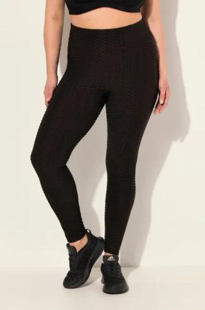 Ulla Popken Leggings Struktur-Sportleggings High Waist