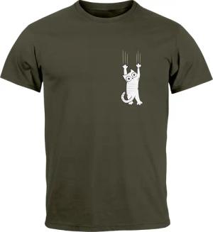 Neverless Print-Shirt Herren T-Shirt Aufdruck Katze