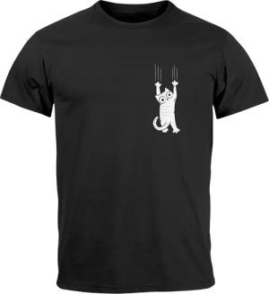 Neverless Print-Shirt Herren T-Shirt Aufdruck Katze