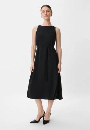Comma Maxikleid Ärmelloses Midikleid aus Crêpe