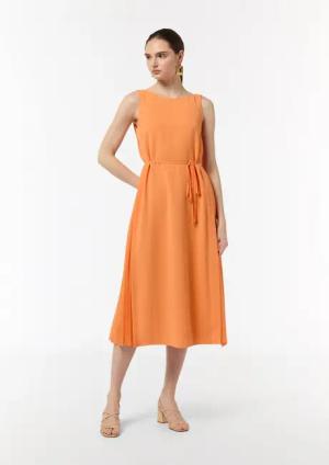 Comma Maxikleid Ärmelloses Midikleid aus Crêpe