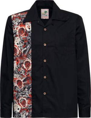 KingKerosin Langarmhemd Rockabilly mit seitlichem illustrativen