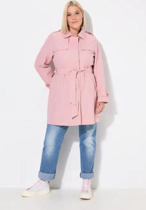 Ulla Popken Wintermantel Trenchcoat A-Linie Hemdkragen