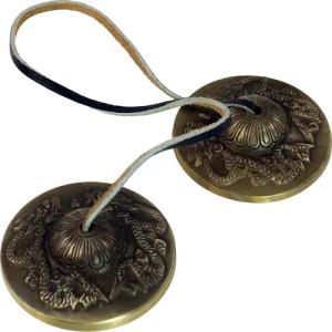 Guru-Shop Klangchakra Zimbel Paar mit Ornament,