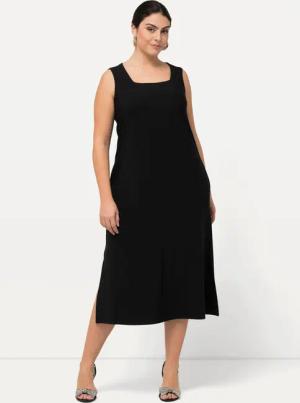 Ulla Popken Cocktailkleid Jersey-Kleid A-Linie Carree-Ausschnitt