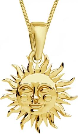 Goldene Hufeisen Goldkette Sonne Kette Anhänger
