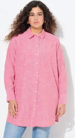 Ulla Popken Longbluse Longbluse Streifen A-Linie