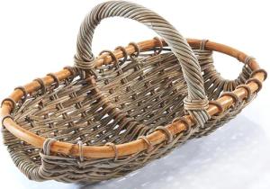 Kobolo Einkaufskorb Erntekorb Henkelkorb Rattan geflochten