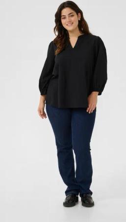 KAFFE Curve Langarmbluse Langarm-Bluse KCjolisa Große