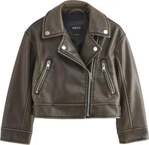 Next Lederimitatjacke Bikerjacke aus Polyurethan (1-St)