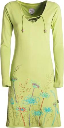 Vishes Tunikakleid Damen Langarm-Shirtkleid Tunika-Kleid Baumwollkleid
