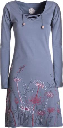 Vishes Tunikakleid Damen Langarm-Shirtkleid Tunika-Kleid Baumwollkleid