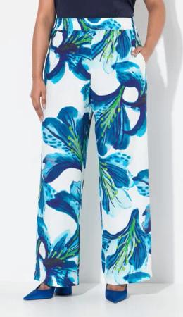 Ulla Popken Schlupfhose Hose Blüten weites