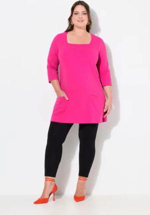 Ulla Popken Longshirt Longshirt Taschen A-Linie