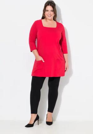 Ulla Popken Longshirt Longshirt Taschen A-Linie