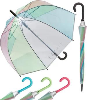 Esprit Stockregenschirm Glockenschirm mit Automatik transparent,