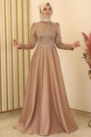 fashionshowcase Satinkleid Maxikleid in Satinoptik mit