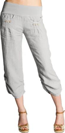 Caspar Leinenhose KHS017 Damen 3/4 Hose