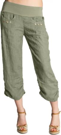 Caspar Leinenhose KHS017 Damen 3/4 Hose