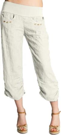 Caspar Leinenhose KHS017 Damen 3/4 Hose