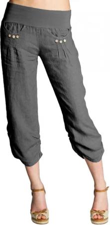 Caspar Leinenhose KHS017 Damen 3/4 Hose