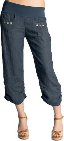 Caspar Leinenhose KHS017 Damen 3/4 Hose